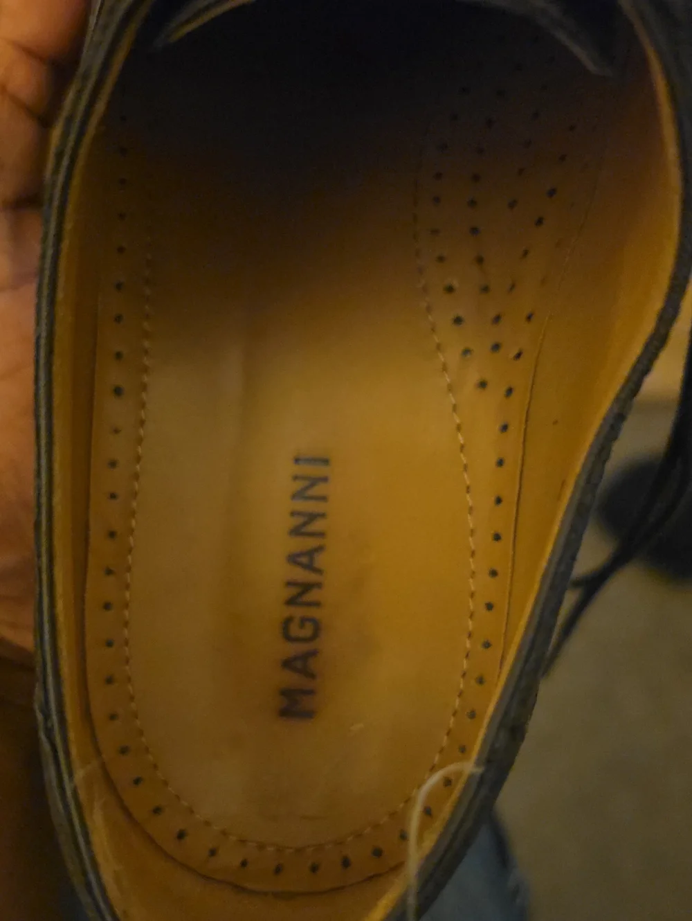 Magnanni Brown Textured Leather Lace-Up Oxfords